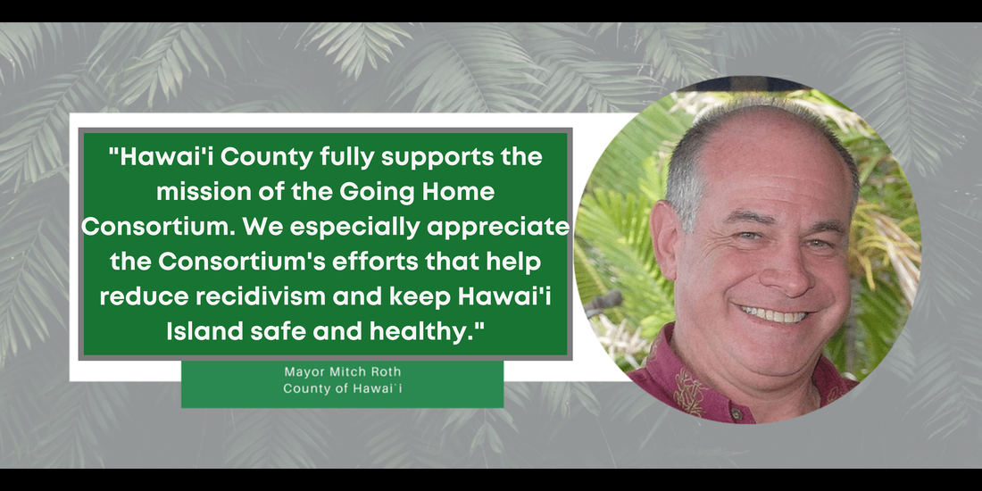 Headshot of Hawaii County mayor Mitch Roth with the quote, 